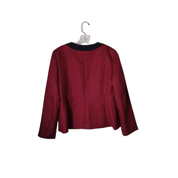 Le Suit Blazer Womens 12 Houndstoothe Button Up Office Professional Holiday - Picture 2 of 16